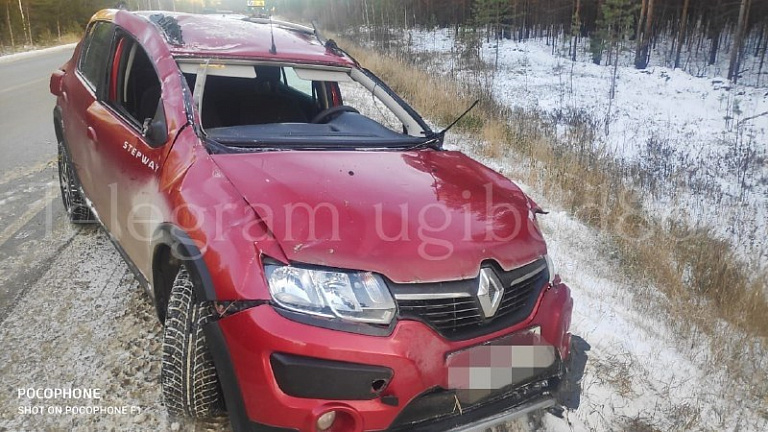 В Кондинском районе автоледи на высокой скорости слетела в кювет