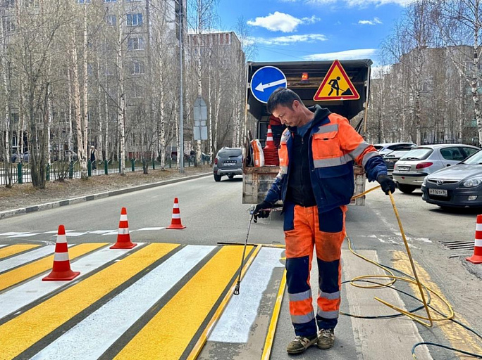 Дорожная разметка в Сургуте станет ярче